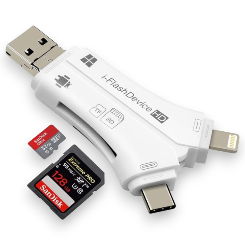 Zunanji čitalec Mikro SD in TF kartic 4v1 – Infostyle
