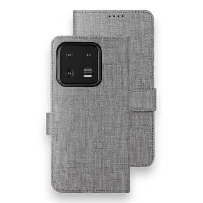 Preklopna torbica "Foluu Premium" za Xiaomi 13 Pro 5G 2023 – Črna / Ekološko usnje + TPU silikon