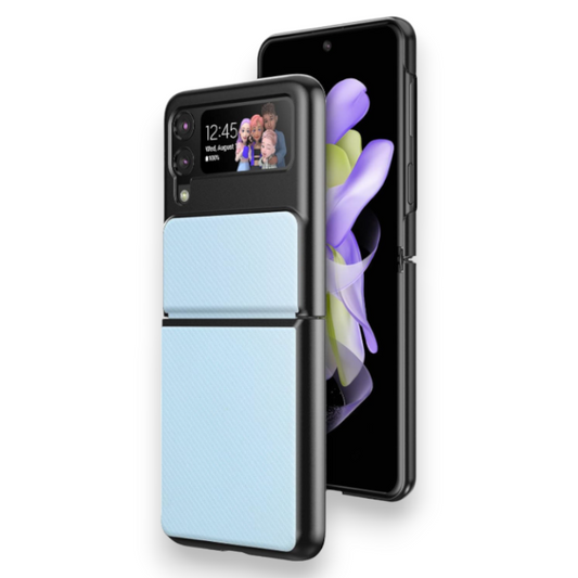 Ovitek "Foluu Shell" za Samsung Galaxy Z Flip 4 5G – Spigen – Svetlo modra / Umetno usnje + PC