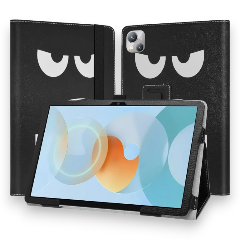 Preklopna torbica "Don't touch me" za Blackview Tab 13 – JRTAL – Črna / PU usnje + mikrovlakna