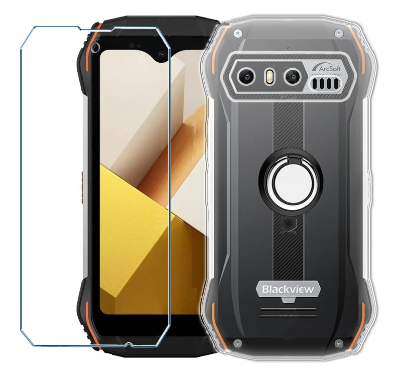 Komplet silikonski ovitek + zaščitno steklo + držalo za Blackview N600 – Infostyle – Prozorna / TPU silikon