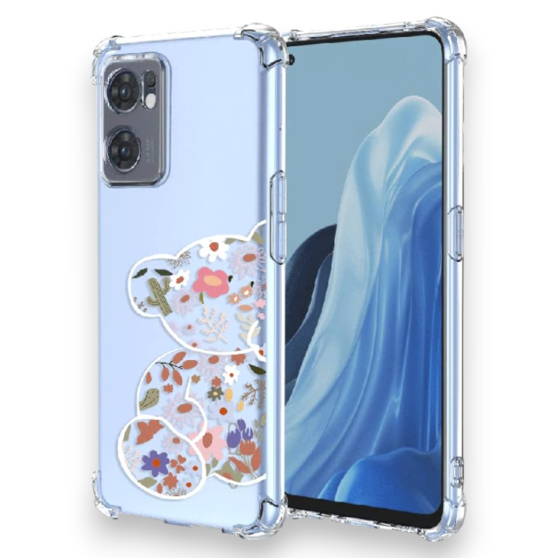 Silikonski ovitek "Flower Bear" za Oppo Find X5 Lite 5G – Infostyle – Prozorna / TPU silikon
