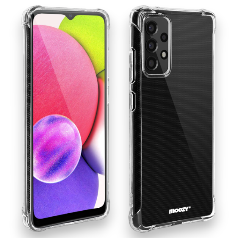 Silikonski ovitek "Moozy Shockproof 3D" za Samsung Galaxy A53 5G – Prozorna / TPU silikon