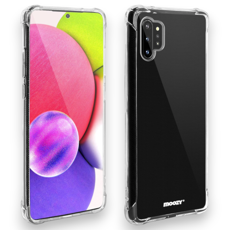 Silikonski ovitek "Moozy Shockproof 3D" za Samsung Note 10 Plus – Prozorna / TPU silikon