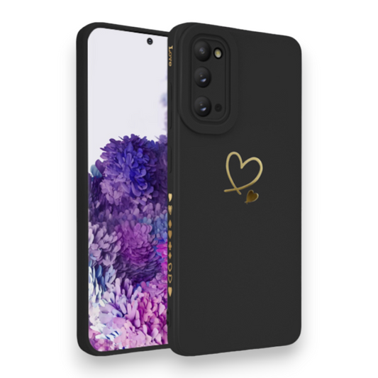 Silikonski ovitek "Golden Heart" za Samsung Galaxy S20 – Infostyle – Črna / TPU silikon