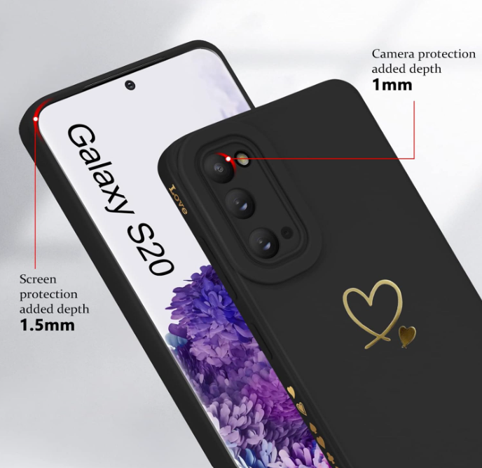 Silikonski ovitek "Golden Heart" za Samsung Galaxy S20 – Infostyle