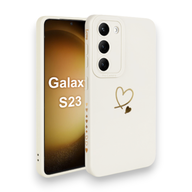 Silikonski ovitek "Golden Heart" za Samsung Galaxy S23 – Infostyle