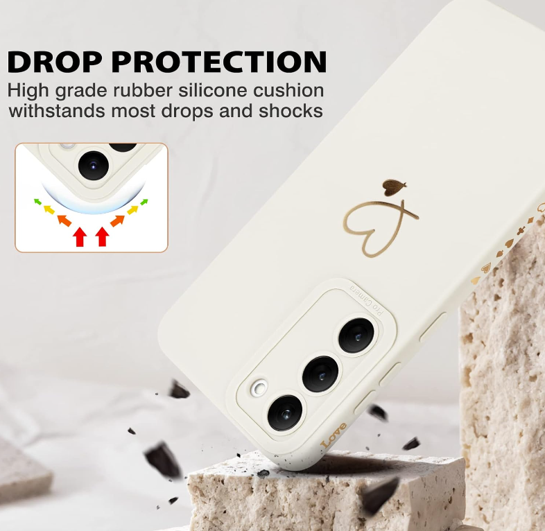 Silikonski ovitek "Golden Heart" za Samsung Galaxy S23 – Infostyle – Bež / TPU silikon
