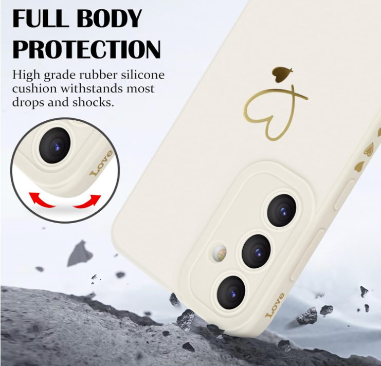 Silikonski ovitek "Golden Heart" za Samsung Galaxy S24 Plus – Infostyle – Bež / TPU silikon