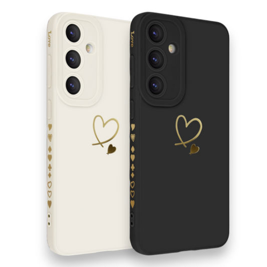Silikonski ovitek "Golden Heart" za Samsung Galaxy S24 Plus – Infostyle – Črna / TPU silikon