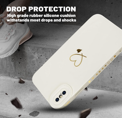 Silikonski ovitek "Golden Heart" za iPhone XS Max – Infostyle