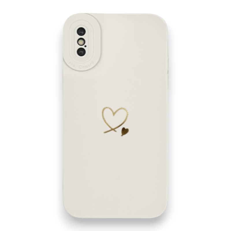 Silikonski ovitek "Golden Heart" za iPhone XS Max – Infostyle – Bež / TPU silikon
