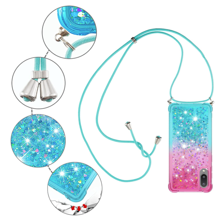 Silikonski ovitek z vrvico "Glitter Mermaid" za Samsung Galaxy A02 / M02 – Infostyle