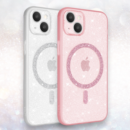 Ovitek "Glitter MagSafe" za iPhone 14 – Infostyle – Svetlo roza / PC + TPU silikon