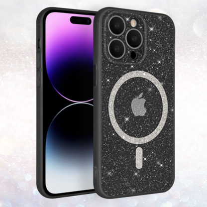 Ovitek "Glitter MagSafe" za iPhone 14 Pro – Infostyle – Črna / PC + TPU silikon