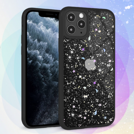 Ovitek "Glitter star" za iPhone 11 Pro – Infostyle – Črna / PC + TPU silikon