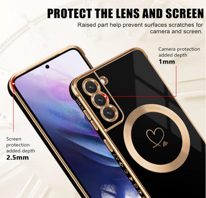 Silikonski ovitek "Golden Heart MagSafe" za Samsung Galaxy S21 – Infostyle