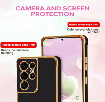 Silikonski ovitek "Golden Edging Heart" za Samsung Galaxy S21 Ultra – Infostyle