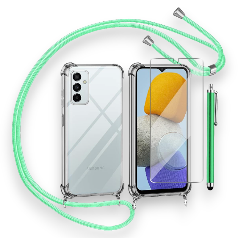 Komplet zaščitno steklo + silikonski ovitek z vrvico + pisalo "Green" za Samsung Galaxy M23 5G/ M13 4G – Infostyle – Sve