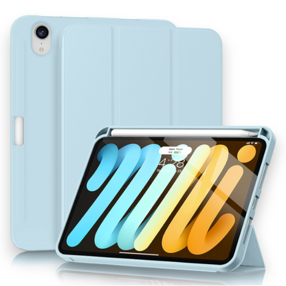 Preklopna torbica "Fit" z držalom za pisalo za tablični računalnik Apple iPad Mini 6 2021 8.3" – Soke – Svetlo modra / T