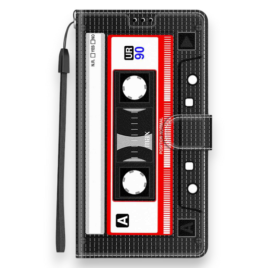 Preklopna torbica "Cassette tape" za Samsung Galaxy A41 – Infostyle – Rdeča / Umetno usnje + TPU silikon
