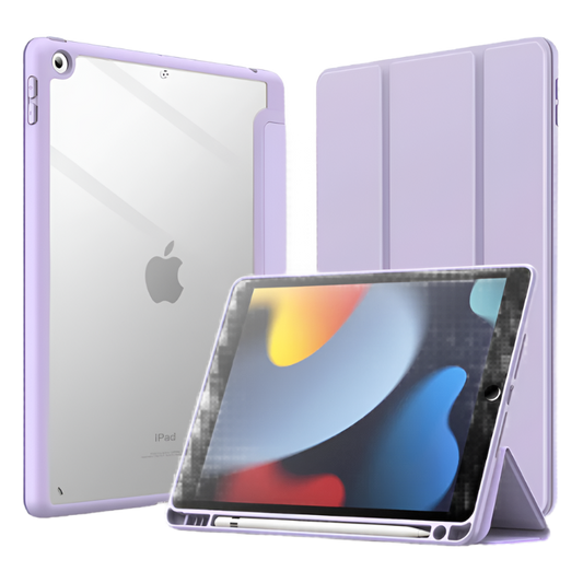 Preklopna torbica za tablični računalnik Apple iPad 9/8/7 (2021/2020/2019) 10.2" z držalom za pisalo – JETech – Vijoličn
