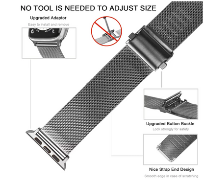 Kovinski pašček "HdanMole" za Apple Watch SE/iWatch 38/40/41/42/44/45 mm – Infostyle