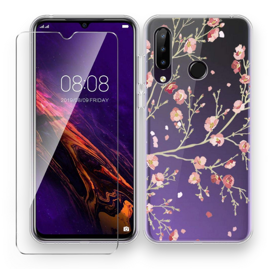 Komplet silikonski ovitek "Blossoming tree" + zaščitno steklo za Doogee N20 (6.3") – Infostyle – TPU silikon / Prozorna