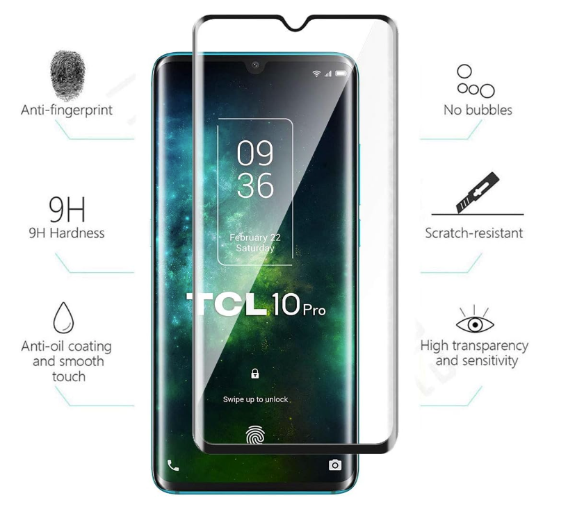 Zaščitno steklo "Black Edge" za TCL 10 Pro – Infostyle
