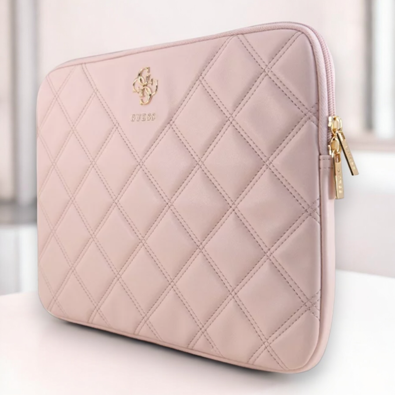 Original Guess torba "4G Metal Logo" za prenosni računalnik 13'' in 14" (GUCS14ZPSQSSGK) – Svetlo roza