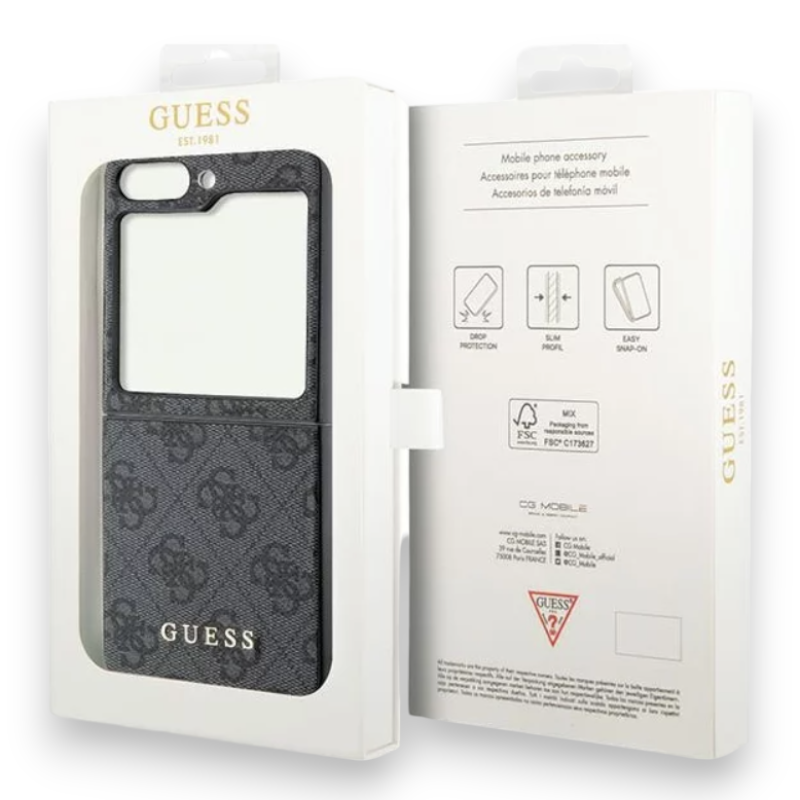 Ovitek Guess "Grey charms" za Samsung Galaxy Z Flip 5 (GUHCZF5GF4GGR)