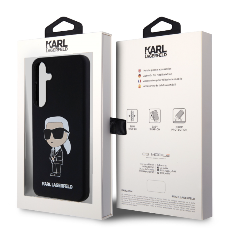 Silikonski ovitek Karl Lagerfeld "Liquid Silicone Choupette" za Samsung Galaxy S24 (KLHCS24SSNIKBCK)