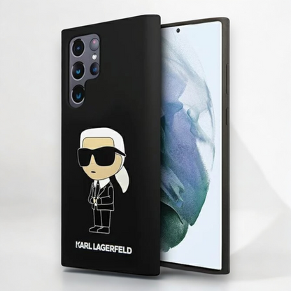 Silikonski ovitek Karl Lagerfeld "Liquid Silicone Choupette" za Samsung Galaxy S24 Ultra (KLHCS24LSNIKBCK) – Črna / TPU 