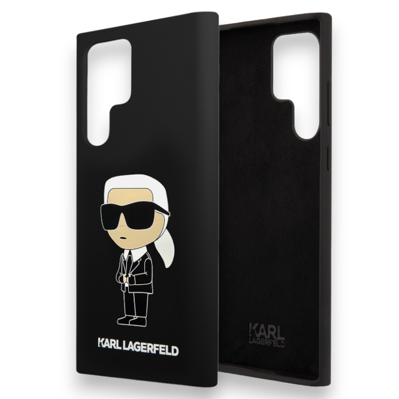 Silikonski ovitek Karl Lagerfeld "Liquid Silicone Choupette" za Samsung Galaxy S24 Ultra (KLHCS24LSNIKBCK)