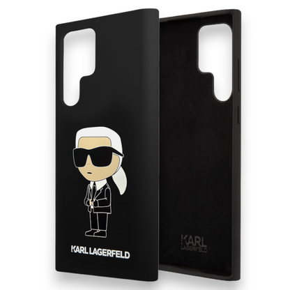 Silikonski ovitek Karl Lagerfeld "Liquid Silicone Choupette" za Samsung Galaxy S24 Ultra (KLHCS24LSNIKBCK)