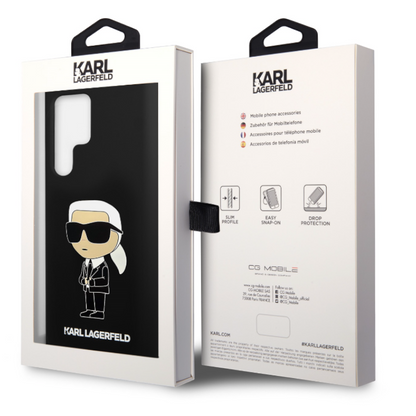 Silikonski ovitek Karl Lagerfeld "Liquid Silicone Choupette" za Samsung Galaxy S24 Ultra (KLHCS24LSNIKBCK)