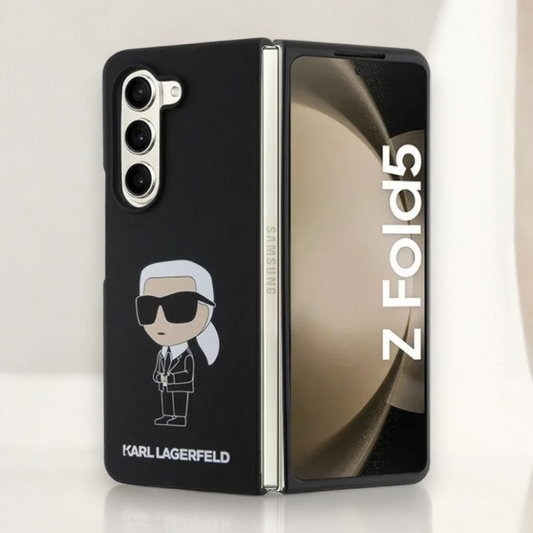 Silikonski ovitek Karl Lagerfeld "Liquid Silicone Choupette" za Samsung Galaxy Z Fold 5 (KLHCZFD5SNIKBCK) – Črna / TPU s