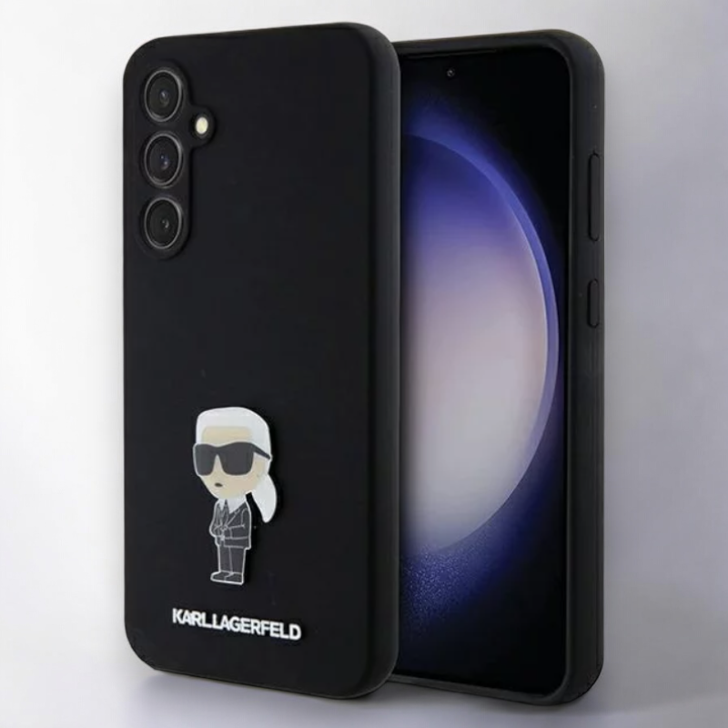 Silikonski ovitek Karl Lagerfeld "Metal Ikonik" za Samsung Galaxy S23 Fe (KLHCS23FEMHKNPK) – Črna / TPU silikon