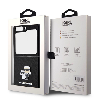 Ovitek Karl Lagerfeld "Metal Ikonik Karl & Chopuette" za Samsung Galaxy Z Flip 5 (KLHCZF5SAKCNPK)
