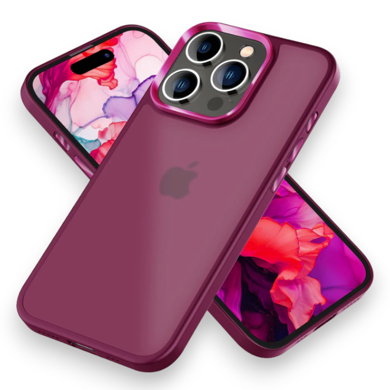 Ovitek "Matte Hybrid Nalia" za iPhone 15 Pro – Temno rdeča / PC + TPU silikon