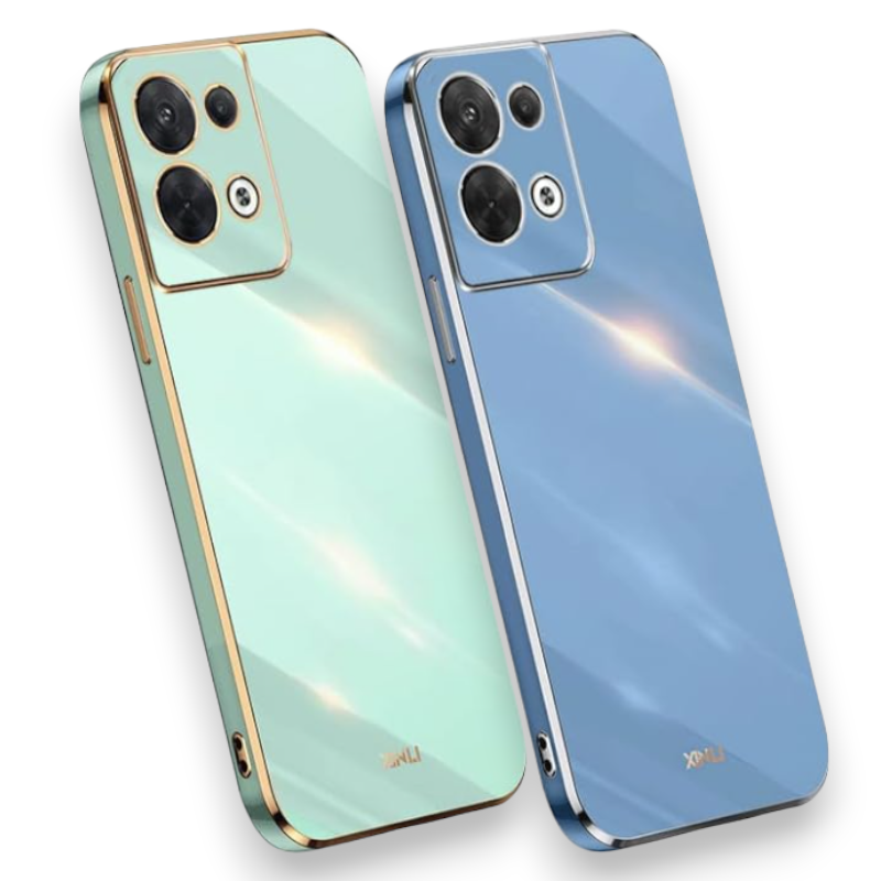 Silikonski ovitek "Gold Edging" za Oppo Reno 8 Pro 5G – Infostyle – Svetlo modra / TPU silikon