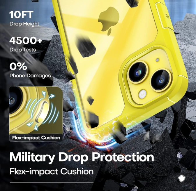 Komplet ovitek "Tauri Shockproof" + zaščitno steklo + zaščita za kamero za iPhone 14