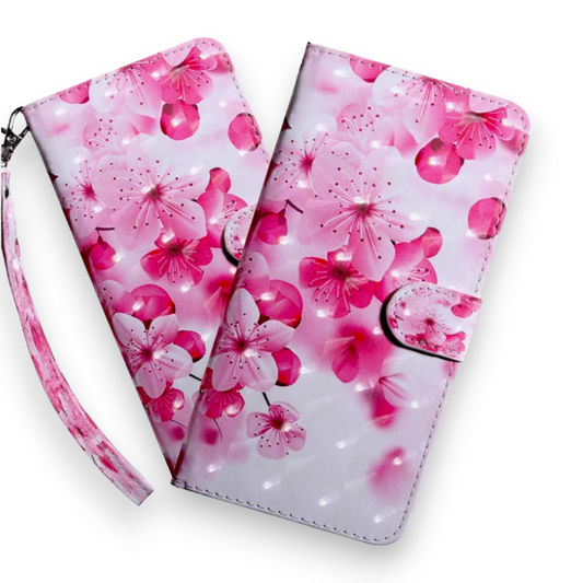 Preklopna torbica "Pink Flower" za Xiaomi Mi 12T / Mi 12T Pro 5G – Infostyle – Svetlo roza / Umetno usnje + TPU silikon