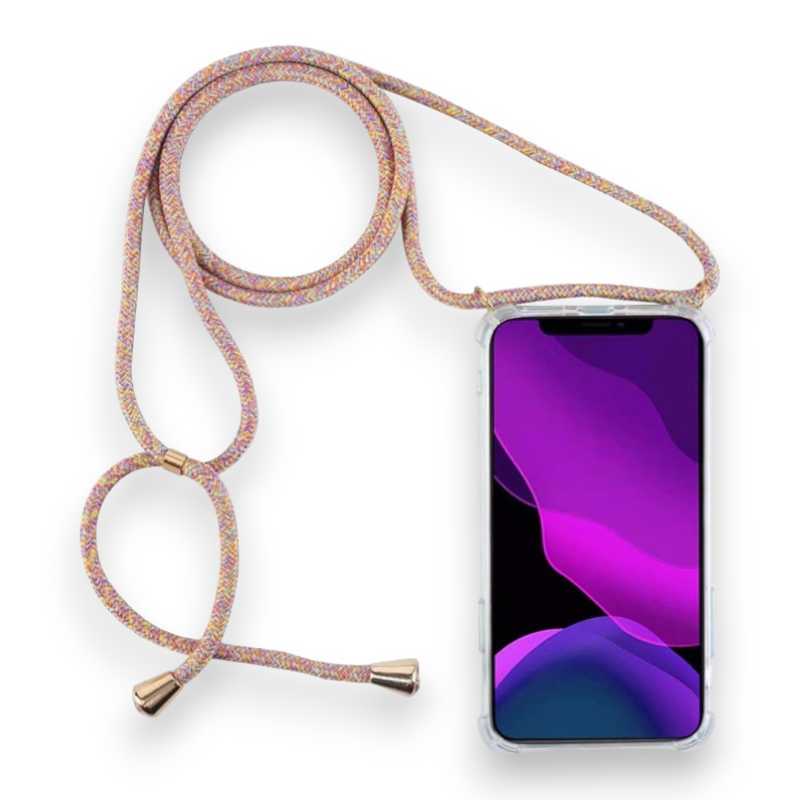 Silikonski ovitek z vrvico "Transaprent - Yellow Rainbow" za iPhone 5S / 5 / SE 2016 – Infostyle – Rumena / TPU silikon