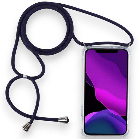 Silikonski ovitek z vrvico "Transparent - Navy" za Samsung Galaxy A41 – Infostyle – Temno modra / TPU silikon
