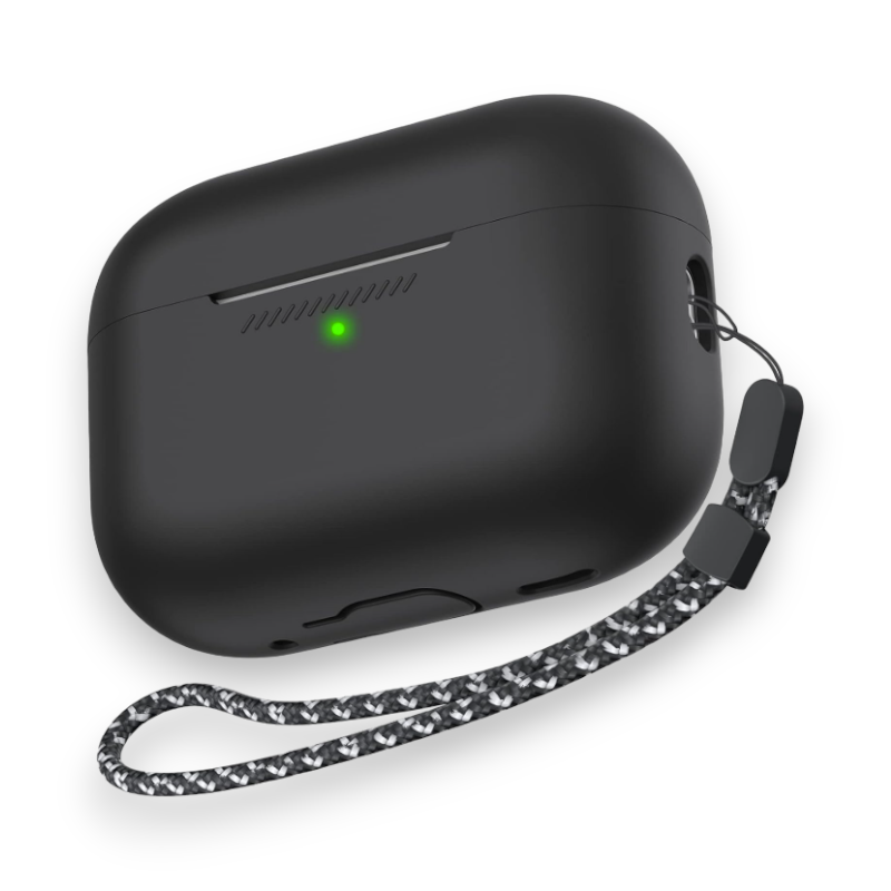 Silikonski ovitek za slušalke "Skin" s paščkom za AirPods Pro 2 – Ahastyle – Roza
