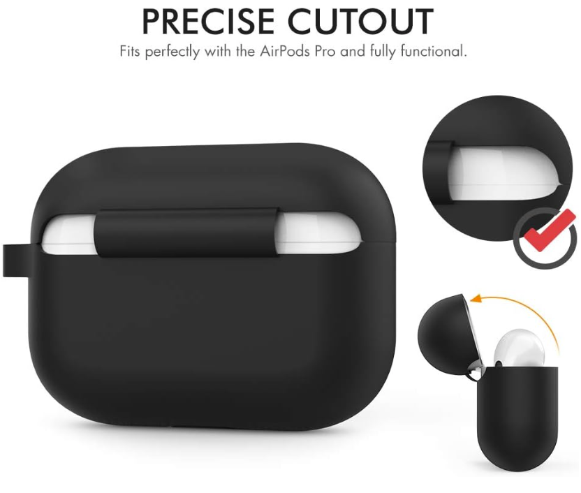 Silikonski ovitek za slušalke "Skin" s karabinom za AirPods Pro – Ahastyle