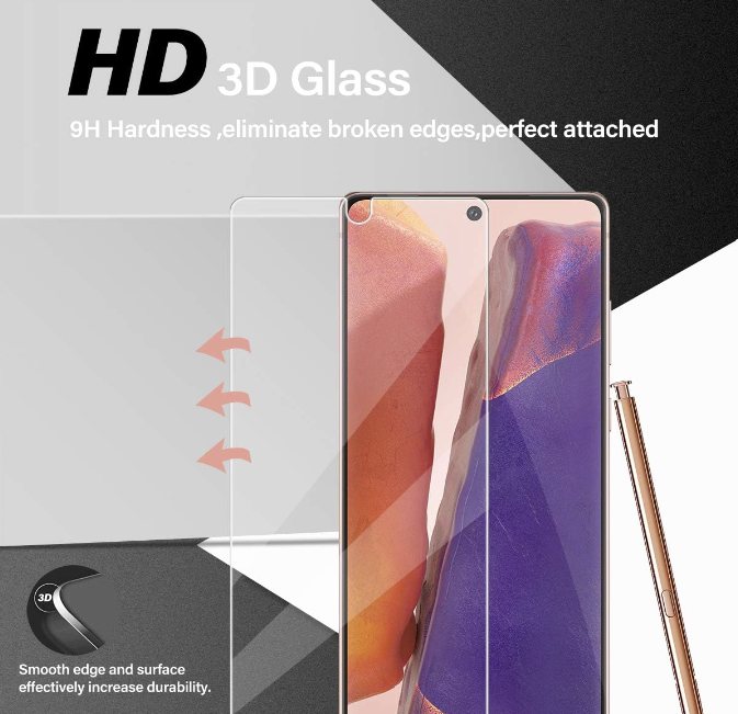 Komplet 2x zaščitno steklo za zaslon + 2x zaščita za kamero "Wsky" za Samsung Galaxy Note 20 – Infostyle