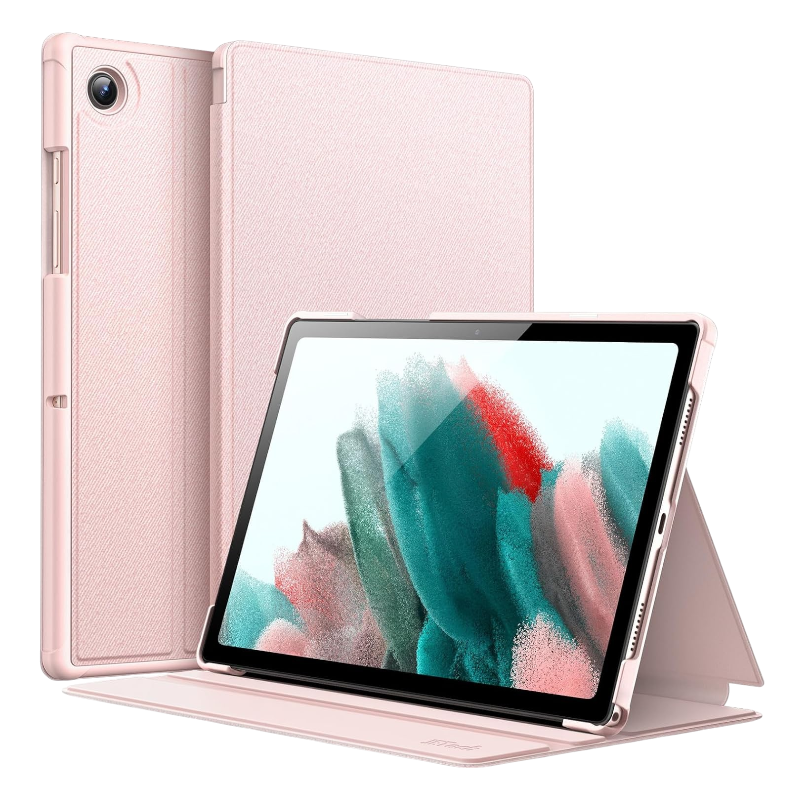 Preklopna torbica ''JETech'' za Samsung Galaxy Tab A8 10,5-palčni 2022 – Roza / Umetno usnje + TPU silikon