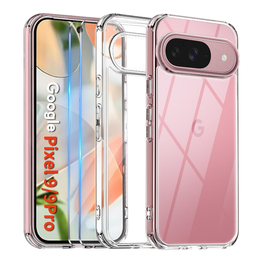 Prozoren ovitek + 2 zaščitni stekli za Google Pixel 9/9 Pro – Infostyle – Prozorna